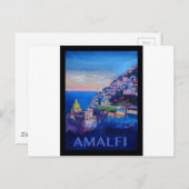 Retro Poster Amalfi kust italië Briefkaart (Voorkant / Achterkant)