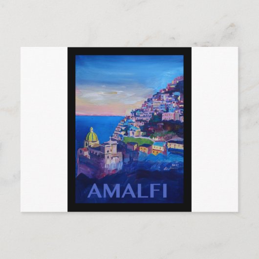 Retro Poster Amalfi kust italië Briefkaart (Voorkant)