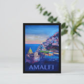 Retro Poster Amalfi kust italië Briefkaart (Staand voorkant)