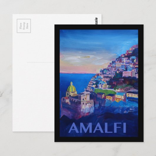 Retro Poster Amalfi kust italië Briefkaart (Voorkant / Achterkant)