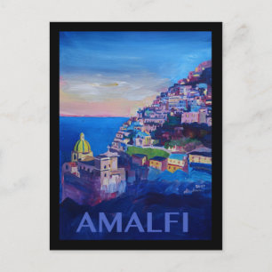 Retro Poster Amalfi kust italië Briefkaart