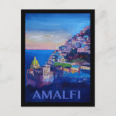 Retro Poster Amalfi kust italië Briefkaart (Voorkant)