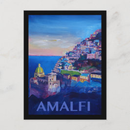 Retro Poster Amalfi kust italië Briefkaart