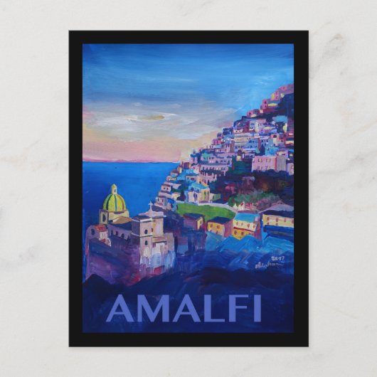 Retro Poster Amalfi kust italië Briefkaart (Voorkant)