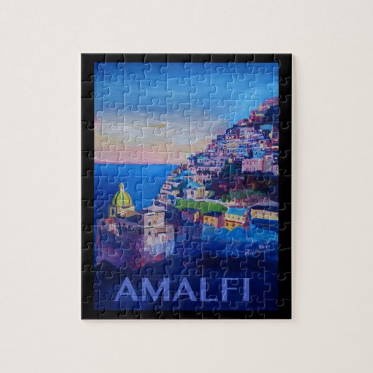 Retro Poster Amalfi kust italië Legpuzzel (Verticaal)