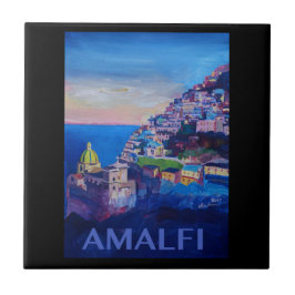 Retro Poster Amalfi kust italië Tegeltje