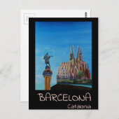 Retro Poster Barcelona Briefkaart (Voorkant / Achterkant)