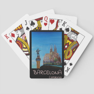 Retro Poster Barcelona Pokerkaarten