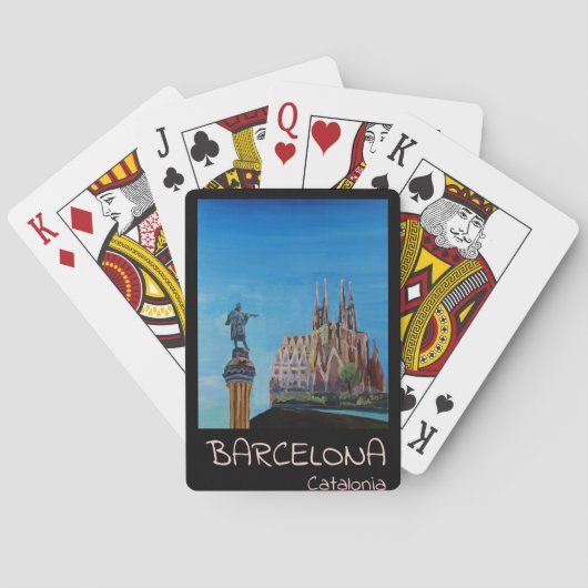 Retro Poster Barcelona Pokerkaarten (Achterkant)