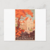 Retro Poster bezoek Denemarken Briefkaart (Voorkant)