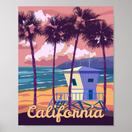Retro Poster Californië. Reddershuis