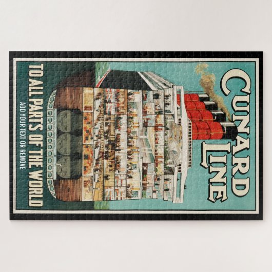 Retro poster Cunard oceanische lijnboot luxe steam Legpuzzel (Horizontaal)