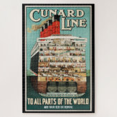 Retro poster Cunard oceanische lijnboot luxe steam Legpuzzel (Verticaal)