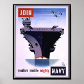  Retro Poster doet mee aan de marine (Voorkant)