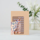 Retro poster ECHTE VRIENDSCHAP Dame en haar schild Briefkaart (Staand voorkant)