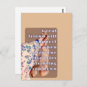 Retro poster ECHTE VRIENDSCHAP Dame en haar schild Briefkaart (Voorkant / Achterkant)