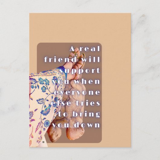 Retro poster ECHTE VRIENDSCHAP Dame en haar schild Briefkaart (Voorkant)