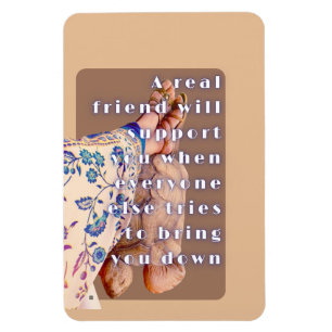 Retro poster ECHTE VRIENDSCHAP Dame en haar schild Magneet