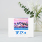 Retro Poster Ibiza Old Town and Harbour Briefkaart (Staand voorkant)