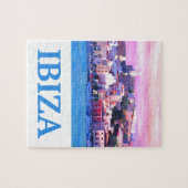 Retro Poster Ibiza Old Town and Harbour Legpuzzel (Horizontaal)