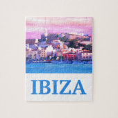 Retro Poster Ibiza Old Town and Harbour Legpuzzel (Verticaal)