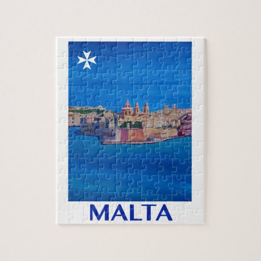 RETRO POSTER Malta Valetta City of KnachtenII Legpuzzel (Verticaal)