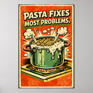 Retro Poster met Pasta – “Pasta Lost De Meeste Pro