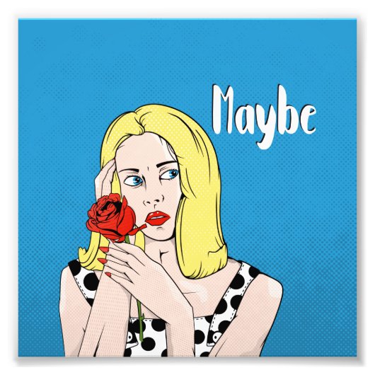 Retro Poster misschien wel vrouw (Voorkant)