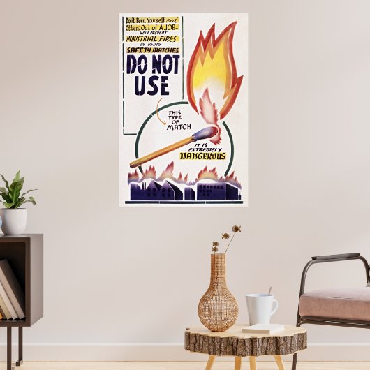 Retro Poster over Brandveiligheid – Retro Alarm (Woonkamer 3)