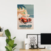 Retro Poster Raceauto Kunst Franse Riviera Reizen (Thuiskantoor)