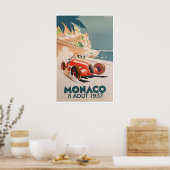 Retro Poster Raceauto Kunst Franse Riviera Reizen (Keuken)