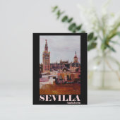Retro Poster Sevilla Giralda Andalucia Briefkaart (Staand voorkant)