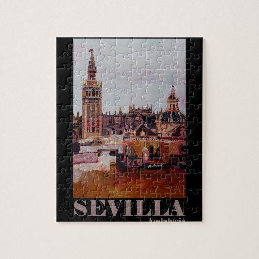 Retro Poster Sevilla Giralda Andalucia Legpuzzel (Verticaal)