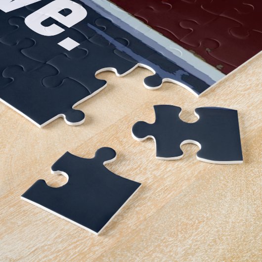 retro-poster, trein in berglandschap: legpuzzel (Zijkant)