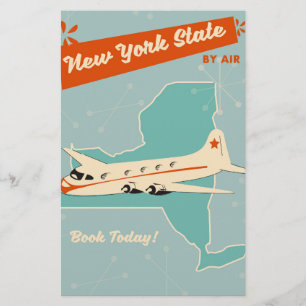 Retro poster van de staat New York. Briefpapier