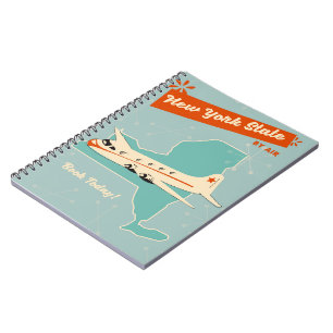 Retro poster van de staat New York. Notitieboek