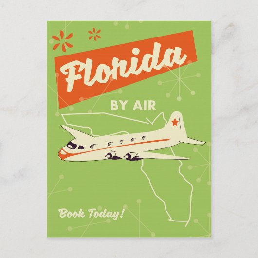 Retro poster van Florida State. Briefkaart (Voorkant)