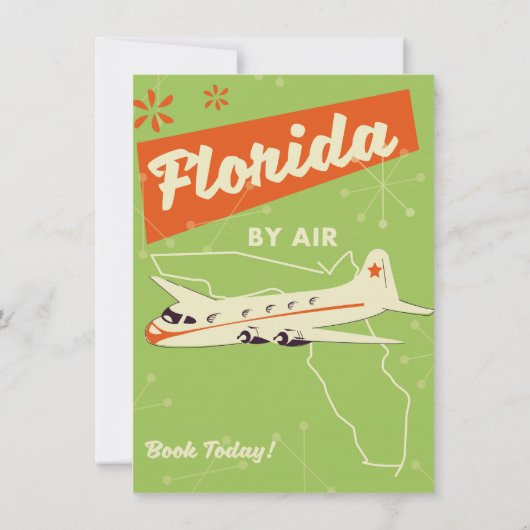 Retro poster van Florida State. Kaart (Achterkant)