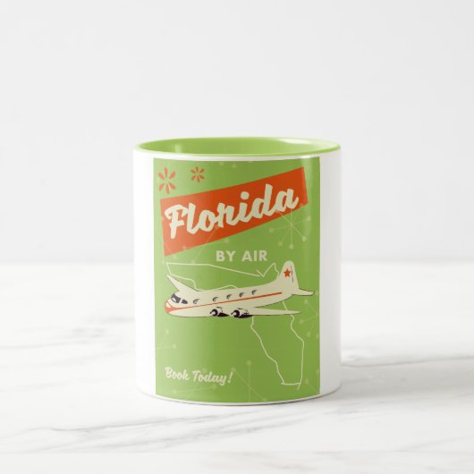Retro poster van Florida State. Tweekleurige Koffiemok (Center)