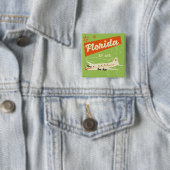 Retro poster van Florida State. Vierkante Button 5,1 Cm (In situ)