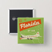 Retro poster van Florida State. Vierkante Button 5,1 Cm (Voorkant /achterkant)