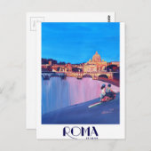 Retro Poster van Rome Italië Briefkaart (Voorkant / Achterkant)