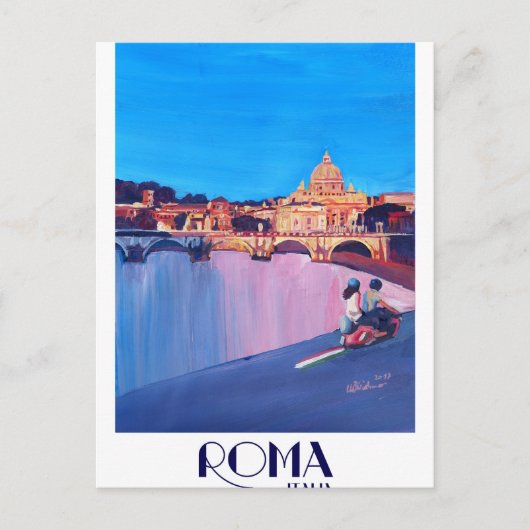 Retro Poster van Rome Italië Briefkaart (Voorkant)