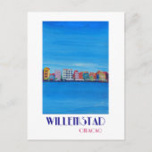 Retro Poster Willemstad Curacao Briefkaart (Voorkant)