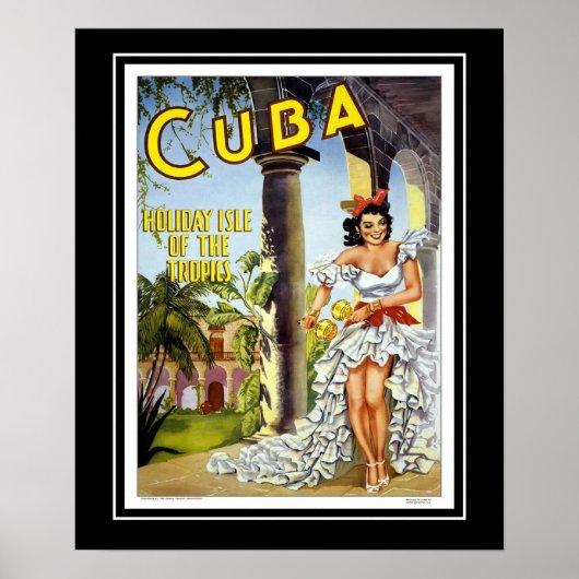 Retro Posters Reizen Bezoek Cuba Groot Formaat (Voorkant)