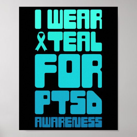 Retro posttraumatische stress PTSS-bewustzijn 1 Poster (Voorkant)