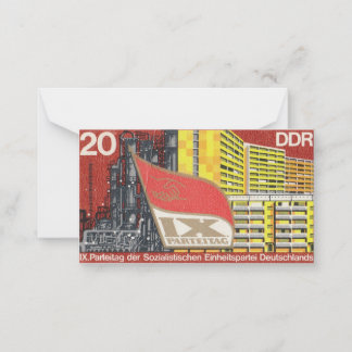 Retro postzegel Duitse Democratische Republiek Notitiekaartje
