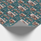Retro Postzegel Kerst Collage Cadeaupapier (Hoek)