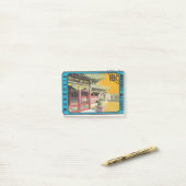 Retro postzegel Mongol Shudan Post-it® Notes (Op bureau)