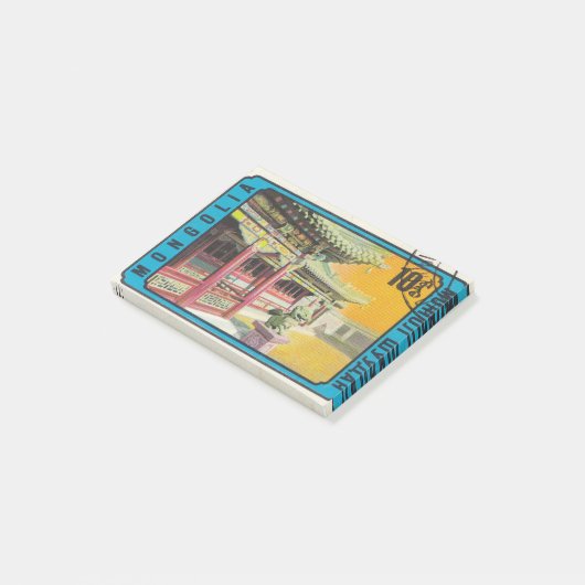 Retro postzegel Mongol Shudan Post-it® Notes (Schuin)